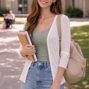 Charlotte Russe Cream Open-Knit Sweater